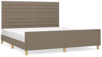 Doppelbett, Polsterbett mit Kopfteil Stoff  Taupe 160 x 200 cm