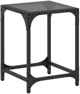 vidaXL Couchtisch mit Glasplatte Schwarz 30x30x40 cm Stahl 845952