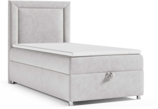 Best for Home Boxspringbett K3 SINGLE mit Bettkasten mit Lieferung, Aufbau & Entsorgung (Silber 80x200)