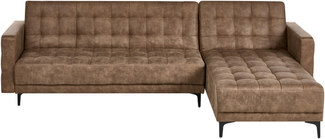 Modul Eckschlafsofa 4-Sitzer ABERDEEN Kunstleder Braun linksseitig
