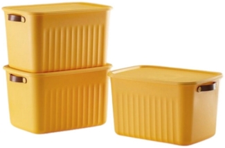 Luxury Bites Aufbewahrungsbox mit Deckel, 20L-15L -10L BPA-freie Kunststoff, nestbar und stapelbar (6 Farben, 9 Farbkombiationen, 3er Set)