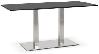 Designertisch mit modernen matten Stahlbeinen, 160x80 cm, vielseitig, robust - "KORALO" Kollektion. Farbe: Schwarz. Größe: 160x80x75 cm