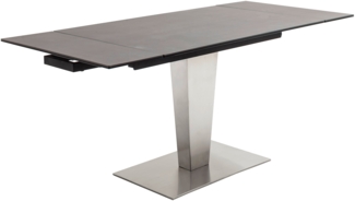 Auszugstisch Pisa / Pesaro, Silber, Schwarz, 120 x 76 x 80 cm