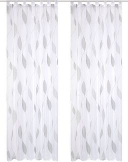 HOME WOHNIDEEN Vorhang PAOLO (2 St), Schlaufen, transparent, Voile, 2er Pack Schlaufenschal PAOLO bedruckt