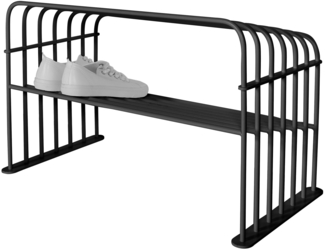 Spinder GRID 70 Stahl Schuhregal, Modernes Design, Schwarz