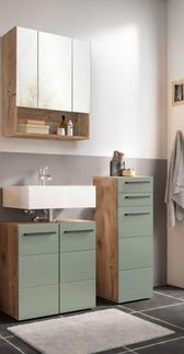 Badezimmer-Set >Vista< (3-tlg.) in Viking Oak / Schilfgrün - 120 x 190 x 31 (BxHxT)