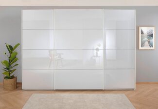 rauch Schwebetürenschrank Kleiderschrank Schrank Garderobe KOLUNA mit hochwertiger Glasfront (Breiten 203/271/315/360 cm Höhen 210/229 cm) Glasfront, inkl. 2 Innenschubladen sowie extra Böden