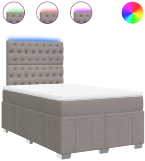 vidaXL Boxspringbett mit Matratze Taupe 120x200 cm Stoff 3293946