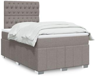 vidaXL Boxspringbett mit Matratze Taupe 120x200 cm Stoff 3293946