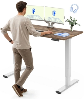 FLEXISPOT Schreibtisch Elektrisch Höhenverstellbarer Schreibtisch EC5 LITE mit Dualmotor (25MM einteiliger Tischplatte & 3-fach Teleskop, 4 Speicherhöhen & Antikollisionssystem), 120x80/140x80/160x80/180x80