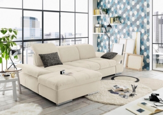 set one by Musterring Ecksofa SO4100 V, mit verstellbaren Kopfteilen, wahlweise mit Funktionen, Cord-Bezug