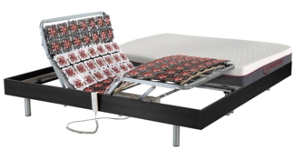 Relaxbett elektrisch - Matratzen mit Memory Schaum - ATRIDE von DREAMEA - mit OKIN-Motor - Schwarz - 2 x 90 x 200 cm