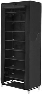 10 Schicht staubdichtes Schuhregal Schuhschrank Regale für ca. 27 paar Schuhe Beige 58 x 28 x 160cm Schwarz RXJ10H