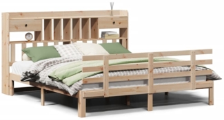 vidaXL Massivholzbett mit Regal ohne Matratze 180x200 cm Kiefer 3322802