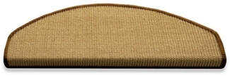 Floordirekt Stufenmatte Salvador Natur mit farbiger Kettelung, 11 Farben, Treppenschutz, Halbrund, Höhe: 6 mm, 100% Sisal