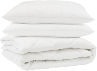 vidaXL Bettdecke mit Kissen 3 pcs Weiß Mikrofaser 3377554