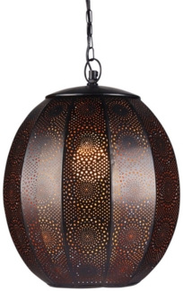 Marrakesch Orient & Mediterran Interior Deckenleuchte Konoos Schwarz, Orientalische Pendelleuchte aus Metall 35cm
