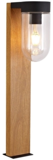 Brilliant Leuchten No. 96373-76 Aussensockelleuchte Cabar E27 IP44 holz dunkel schwarz