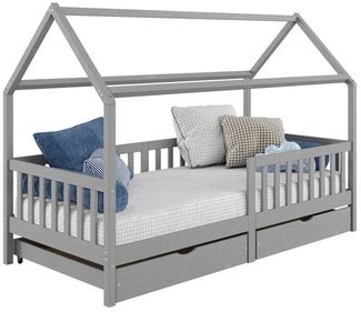 IDIMEX Kinderbett NUNA, Hausbett Montessoribett 90 x 200 Kiefer Tippibett Kinderbett