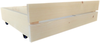 sunnypillow Palettenbett M2 aus Holz mit Lattenrost und 2 Bettkästen, 2 x Bettschubladen Natur