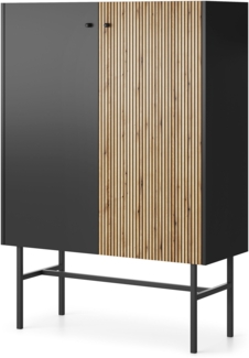 AX LIVING Kommode modern Dinley – 93 cm breit in Schwarz & Eiche