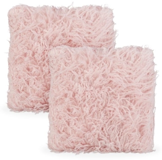 Flauschige Kissen rosa
