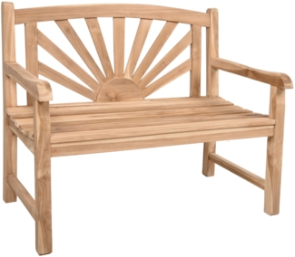 Bank Gartenbank MARSIA 2-Sitzer aus Teakholz 110 cm mit Sonnenmotiv