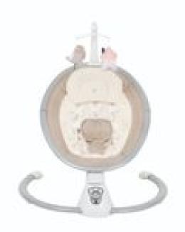 Kikkaboo elektrische Babywippe Twiddle, Schaukelfunktion, Fernbedienung, Timer beige braun