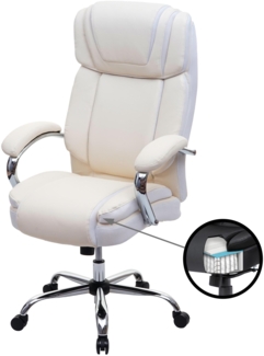 XXL Bürostuhl HWC-H94, Drehstuhl Schreibtischstuhl Chefsessel, 220kg belastbar Federkern Kunstleder ~ ceme-beige