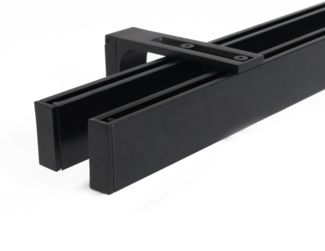 Deco-Raum® 2-lauf Gardinenschiene Innenlauf Loft | Größe: 140cm | Material: Aluminium | Farbe: Schwarz