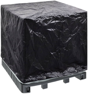 vidaXL Abdeckung mit 8 Ösen für IBC-Tank, Polyethylen schwarz, 100 x 116 x 120 cm
