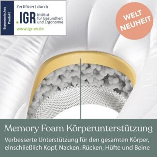 Traumreiter Seitenschläferkissen Traumreiter U Visco Kissen mit Bezug Velour Deluxe