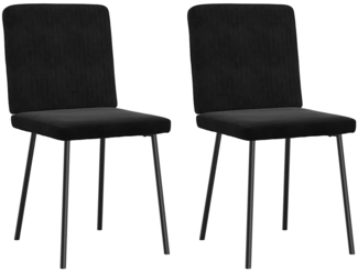 vidaXL Esszimmerstühle 2 Stk. Schwarz Samt 4101192