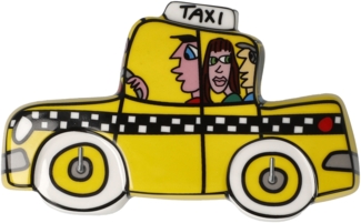Goebel / James Rizzi Yellow Cab,Schlüsselbrett,13,5cm x 3,5cm x 8,5cm / Porzellan / 13,5cm x 3,5cm x 8,5cm