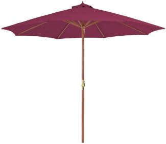 vidaXL Sonnenschirm mit Holz-Mast 300 cm Bordeauxrot 44497