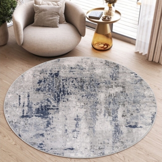 Tapiso Teppich SKY, rund, Höhe: 12 mm, Wohnzimmer, Schlafzimmer, modern Design, Rund