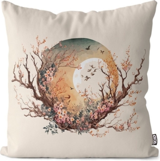 VOID Kissenbezug, (1 Stück), Japan Landschaft Mond Natur Japanisch Blumen Pflanzen Natur Tradition