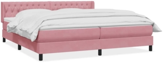 vidaXL Boxspringbett mit Matratze Rosa 180x210 cm Samt 3318380