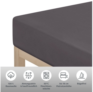 OTTO home Spannbettlaken PHYSALIS Comfort, Jersey, Gummizug: rundum, (1 Stück), Baumwolle 150 g/m², Matratzen bis 20 cm Höhe, Bettlaken, Spannbetttuch