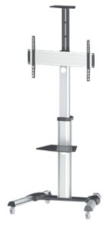 Manhattan Universal Multimedia TV Cart - Wagen - Schwarz Silber - Bildschirmgröße: 94-177 8 cm (37-70) (461245)