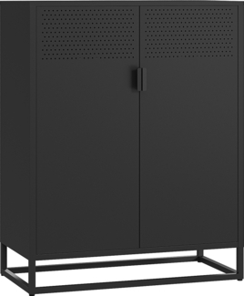 skølm 'Izar' Metallkommode, Doppeltür, schwarz, 100x80x40 cm
