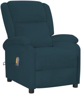 vidaXL Massagesessel Blau Samt 342420
