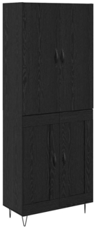 vidaXL Highboard 2 Stück Schwarz Eichen-Optik Ingenieurholz und Glas 3416112