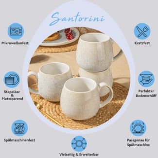 SÄNGER Kaffeebecher Set Santorini 4 teilig