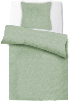 Micro Melange-Bettwäsche deluxe, 80x80 + 135x200cm Salbei