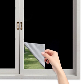 Verdunklungsrollo Verdunklungsrollo Ohne Bohren,verdunkelungsvorhang sonnenschutz, BTTO V&G, verdunkelnd, Portable Verdunklungsfolie Für Fenster,100% Dachfenster Verdunkelung