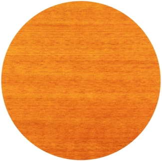Morgenland Gabbeh Teppich - Softy - Uni - rund - 200 x 200 - Orange