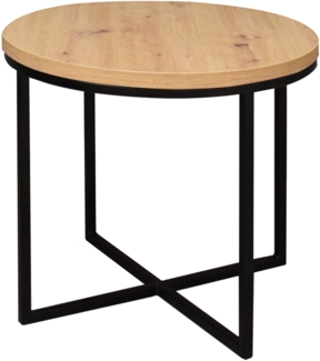 Couchtisch Rund Elesa 3 60x51x60 Holzwerkstoff Schwarz/Asteiche