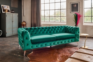 KAWOLA 3-Sitzer NARLA, Sofa Chesterfield Velvet versch. Farben