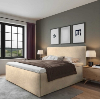 Halmon Schlafkomfort Betten Polsterbett Gent (Mit Stauraum unter der Liegefläche, erhältlich in 6 Größen und 8 attraktiven Farben mit oder ohne Matratze), Seitenhöhe 40 cm, inkl. Lattenrost bei Ausführung mit Matratze